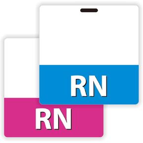 2Pcs NP Badge Buddy Vertical Card Nurse Nursing Accessories Badge Tags Identification ID Buddy for Registered Nurses - 2 Sided Clear PVC Badge Holders