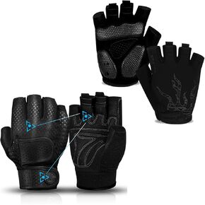 MOREOK Bike Gloves Exercise Workout Gloves AK050-one pair（Black-XX-Large） Exercise Workout Gloves MK1003-one pair（Black-XX-Large）