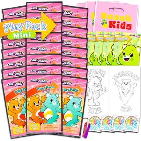 Care Bears Mini Party Favors Set for Kids - Bundle with 24 Miniature Care Bears Play Packs with Coloring Book, Stickers and More (Bear Friends Care Bears Birthday Party Supplies Gift Bag Fillers)