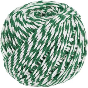 MECCANIXITY Twine Packing String Wrapping Cotton Twine 75M/82 Yard Green and White Rope for Gift Wrapping, Christmas Twine