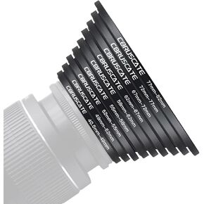 9Pcs Filter Ring Adapter Set,Camera Lens Filter Metal Stepping Rings Compatible All Brands UV ND CPL (40.5-49mm,49-52mm,52-55mm,55-58mm,58-62mm,62-67mm,67-72mm,72-77mm,77-82mm)