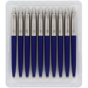 Parker Jotter London Standard Blue Retractable Ballpoint Pen, Blue Ink, 10/Pack