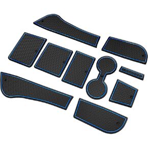 Fit for Volkswagen Jetta 2013-2018 Accessories, Upgraded Custom Non-Slip Cup Holder Inserts, Center Console Liners, Door Pocket Pads, Interior Anti-Dust Liner Mats (10-PCS, Red Trim)