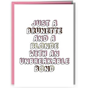 CENTRAL 23 Birthday Cards For Women - Best Friend Birthday Card For Her - 'Brunette and a Blonde' - Sweet Greeting Cards for Sister Friends BFF - Comes With Fun Stickers