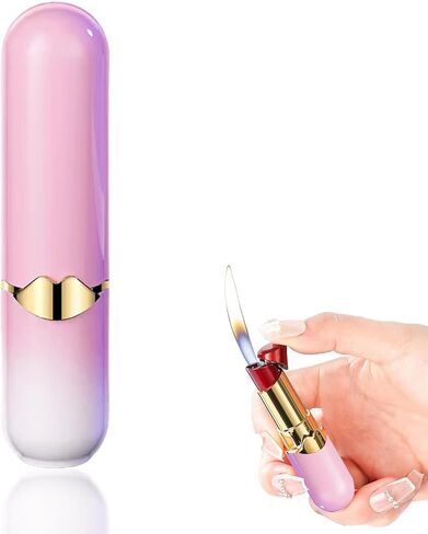 Cute Lipstick Lighter, Butane Lighter, Funny Lighters, Pink Lighter, Cool Lighter, Unique Lighters, Refillable Adjustable Jet Flame Lighters, Nice Gift for Girls, Ms, Girlfriend (Pink) in Saudi Arabia