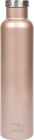 FIFTY/FIFTY Wine Growler Water Bottle, Narrow Mouth, Seven Fifty, 750ml/25 oz, Rose Gold in Saudi Arabia
