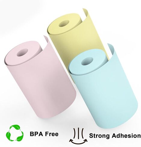 5 لفات من ورق الطباعة الفوري لكاميرا الأطفال، ورق الطابعة، مجموعة ورق الطباعة الحرارية للطباعة عالية الدقة (57 × 25 مم) أزرق in Kuwait