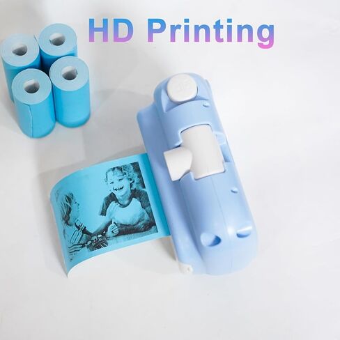 5 لفات من ورق الطباعة الفوري لكاميرا الأطفال، ورق الطابعة، مجموعة ورق الطباعة الحرارية للطباعة عالية الدقة (57 × 25 مم) أزرق in Kuwait