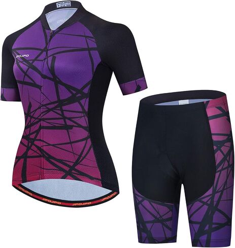 Women's Cycling Jersey Set Bike Shirt Reflective+5D Padded Shorts S-3XL in Kuwait