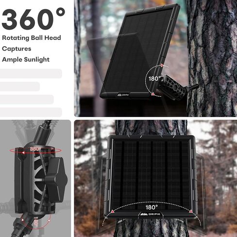 12V Solar Panel for Trail Camera - 6V Solar Panel for Game Camera 5W 6000mAh Solar Lithium Battery Charger for Trail Cam in Kuwait