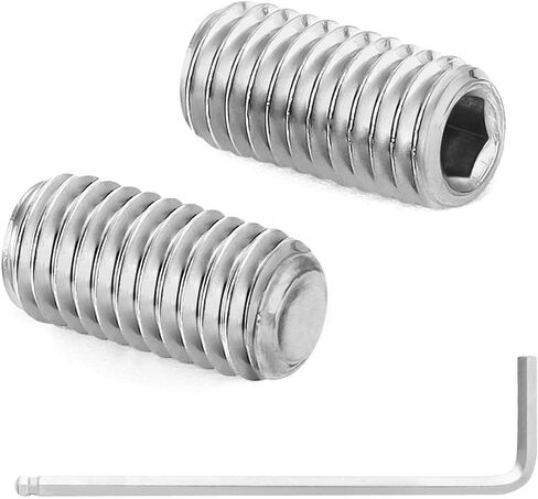 M6 x 20mm Internal Hex Socket Set Grub Screws 304 Stainless Steel Flat Point Set Screw, 25 PCS in Saudi Arabia