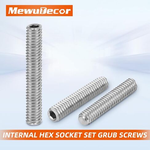 M6 x 20mm Internal Hex Socket Set Grub Screws 304 Stainless Steel Flat Point Set Screw, 25 PCS in Saudi Arabia