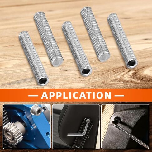 M6 x 20mm Internal Hex Socket Set Grub Screws 304 Stainless Steel Flat Point Set Screw, 25 PCS in Saudi Arabia
