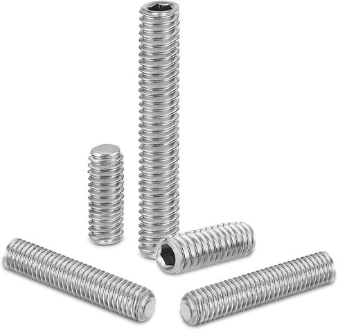 M6 x 20mm Internal Hex Socket Set Grub Screws 304 Stainless Steel Flat Point Set Screw, 25 PCS in Saudi Arabia