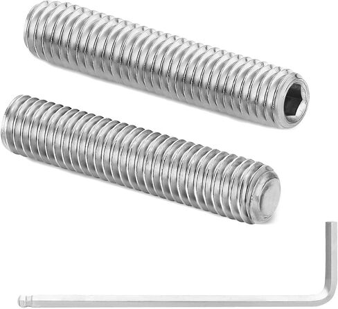 M6 x 20mm Internal Hex Socket Set Grub Screws 304 Stainless Steel Flat Point Set Screw, 25 PCS in Saudi Arabia