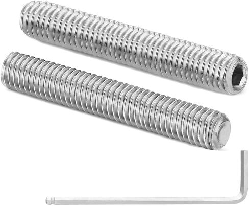 M6 x 20mm Internal Hex Socket Set Grub Screws 304 Stainless Steel Flat Point Set Screw, 25 PCS in Saudi Arabia