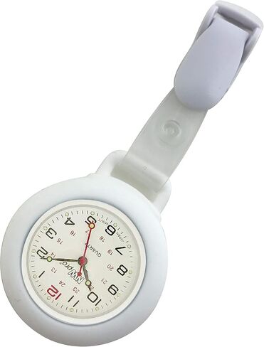 Clip-on Silicone Watch - Non-Glass Cover - White Dial in Saudi Arabia
