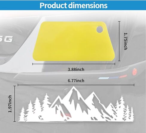 Vinyl Car Snow Mountain and Tree Sticker Decals, Premium Badge Car Trunk Tailgate Logo Decal Sticker, Car Exterior Decoration Accessories Fit Most Cars for Window Laptop Window (White) in Saudi Arabia
