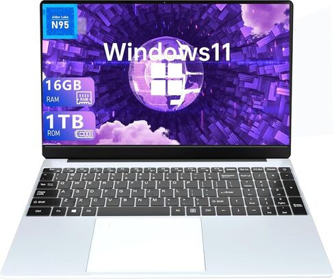 كمبيوتر محمول KUU، كمبيوتر محمول للألعاب بسعة 16 جيجابايت DDR4 1 تيرابايت SSD، 12th N95 (حتى 3.4 جيجا هرتز)، 15.6 بوصة FHD IPS، كمبيوتر محمول Windows 11 Pro، WiFi 5G، USB3.0 * 2,180 درجة زاوية مفتوحة، لوحة مفاتيح بإضاءة خلفية، فتح بصمة الإصبع in Saudi Arabia