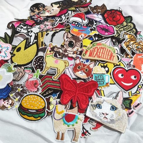 50PCS Random Assorted Styles Funny Patch Repair Embroidered Appliques Sew on Patches Embroidered Patches Iron on Patches for Clothes for Dress Hat Jeans DIY Accessories in Saudi Arabia