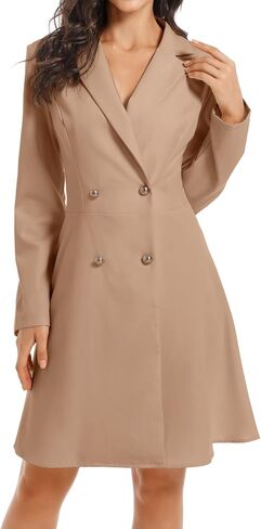 Oversized Long Sleeve Luxe Button Down Blazer Dress for Women Casual Work Office Events Midi Dress in Saudi Arabia