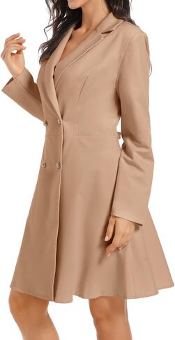 Oversized Long Sleeve Luxe Button Down Blazer Dress for Women Casual Work Office Events Midi Dress in Saudi Arabia