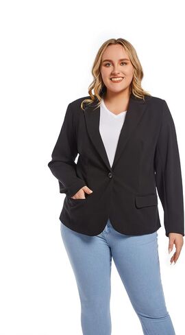 Womens Casual Blazers Plus Size Open Front Long Sleeve Work Office Jackets with Pockets in Saudi Arabia