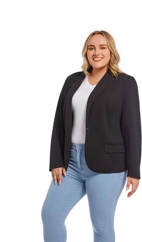 Womens Casual Blazers Plus Size Open Front Long Sleeve Work Office Jackets with Pockets in Saudi Arabia
