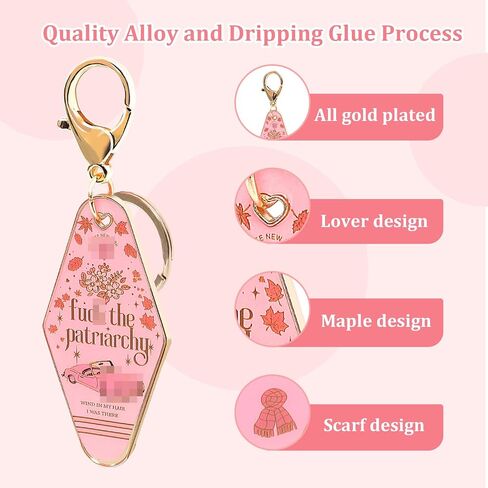 Taylor Merch Gifts Keychain Backpack Accessories- Song Inspired, Motel Keychain, Alloy Fashionable & Durable, Funny Music Lyrics Gifts for Friend Fans, Pink in Saudi Arabia