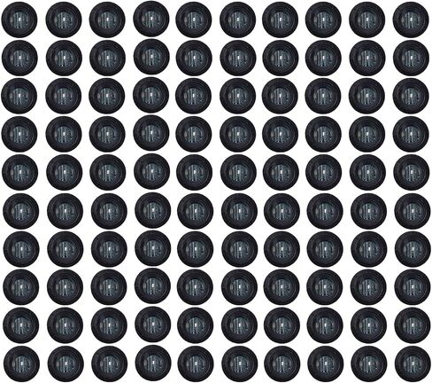 TMH 100 Pcs 3/4 Inch Smoked Lens White Light 3 LED Clearance Markers Side Marker Indicator Lights Mini Round Front Rear with Grommet for Truck Trailer Lorry Bus 12V DC in Kuwait