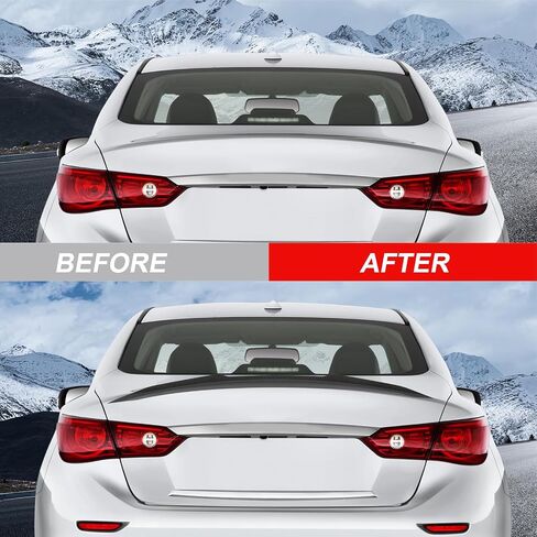 Cciyu PSM Style جناح خلفي للشفاه يناسب 2014-2019 لسيارة Infiniti Q50 Racing Trunk Spoiler (نظرة كربونية لامعة ABS) in Saudi Arabia