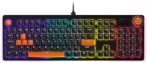 لوحة مفاتيح الألعاب الميكانيكية Spigen ArcPlay Real Dual 8K بمعدل 8,000 هرتز ومعدل المسح ومعدل المسح Doubleshot PBT Keycaps - مفتاح قرص متعدد الوظائف - إضاءة خلفية RGB - 104 مفاتيح بالحجم الكامل (تتضمن أغطية مفاتيح إضافية) in Saudi Arabia