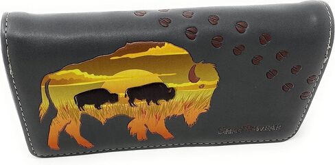 محفظة Shag Wear Prairie Buffalo للحيوانات الكبيرة للنساء والفتيات المراهقات من الجلد الصناعي النباتي مقاس 7 بوصات باللون الرمادي in Kuwait