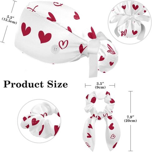 Working Cap with Sweatband Long Hair Cover Surgical Nurse Hat for Women Cake Cherry in Kuwait