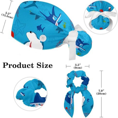Working Cap with Sweatband Long Hair Cover Surgical Nurse Hat for Women Cake Cherry in Saudi Arabia