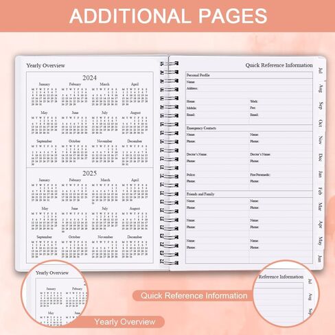 2024-2025 Appointment Book - A5 Appointment Planner with 12 Monthly Tabs from Jul. 2024-Jun 2025 5.8x8.25 In Appointment Book, Flexible Cover, Twin-Wire Binding, 2024-2025 Monthly Appointment Planner in Saudi Arabia