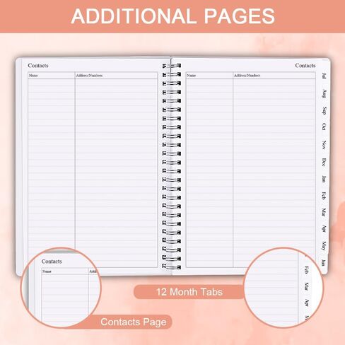 2024-2025 Appointment Book - A5 Appointment Planner with 12 Monthly Tabs from Jul. 2024-Jun 2025 5.8x8.25 In Appointment Book, Flexible Cover, Twin-Wire Binding, 2024-2025 Monthly Appointment Planner in Saudi Arabia