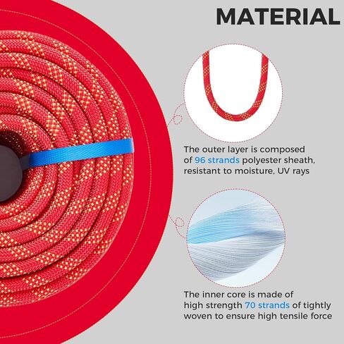 3/8 Inch 120ft Double Braided Polyester Arborist Rope, Heavy Duty Nylon Rope for Anchor, Tree Work, Cargo, Pulling, Sailing(ArmyGreen) in Kuwait