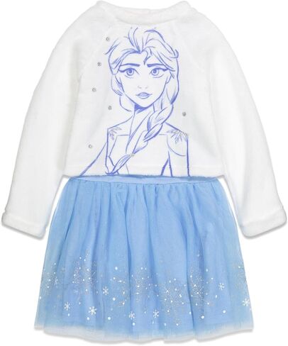 Disney Frozen Elsa Girls Long Sleeve Dress Sherpa Fleece in Saudi Arabia