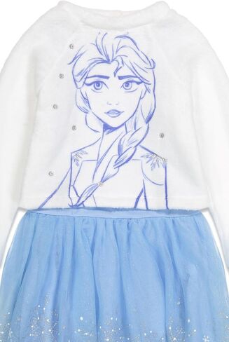 Disney Frozen Elsa Girls Long Sleeve Dress Sherpa Fleece in Saudi Arabia