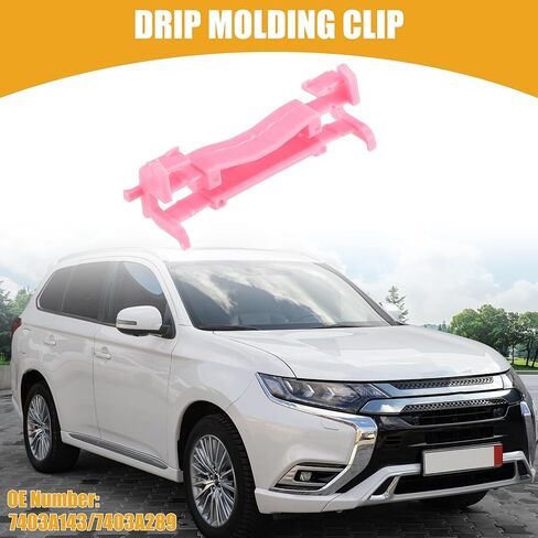 مشابك تثبيت لقطرات الماء رقم 7403A143/7403A289 - مشابك تثبيت سقف السيارة - لسيارة ميتسوبيشي أوتلاندر 2013-2023 بلاستيك وردي - 14 قطعة in Kuwait
