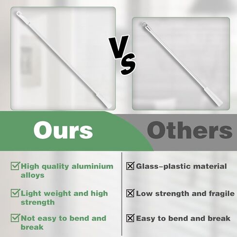 قطعتان من عصا الستارة المصنوعة من الألومنيوم مقاس 17 بوصة عصا إمالة عمياء للنافذة، واستبدال العصا العمياء بخطاف، واستبدال عصا الستائر (17 بوصة) in Kuwait