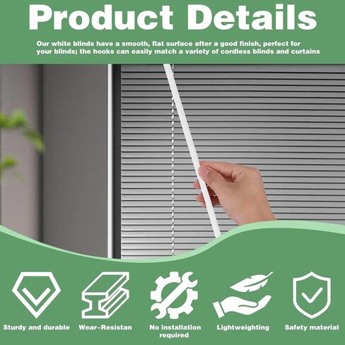 2pcs 17 Inch Aluminum Curtain Stick Blind Tilt Wand for Window, Blind Wand Replacement with Hook, Blinds Stick Replacement(17 inch) in Saudi Arabia