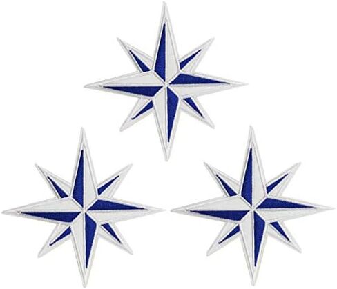 Cute-Patch Blue and White Eight 8-Point Compass Patches Rose Nautical Star in Saudi Arabia