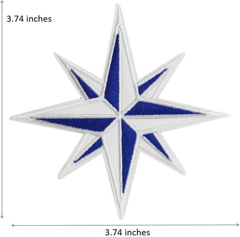 Cute-Patch Blue and White Eight 8-Point Compass Patches Rose Nautical Star in Saudi Arabia