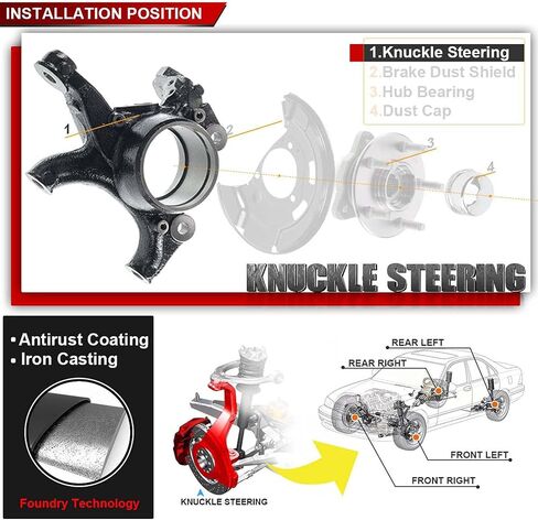 Front Left Driver Side Steering Knuckle Replacement for Nissan Versa 2007-2012 Cube 2009-2014 l4 1.8L in Saudi Arabia