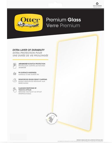 OtterBox Premium Glass Screen Protector Antimicrobiral for iPad Pro 13-inch (M4) (2024), Scratch Protection, Flawless Touch Response, Fingerprint Resistant, Easy Installation in Saudi Arabia