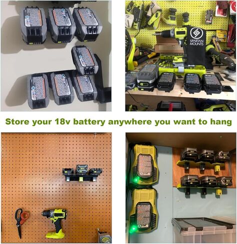 10 Pack Replacment for Ryobi 18V Battery Holder with Screws, Battery Mount Holder Compatible with Ryobi 18V Cordless Battery P102 P103 P104 P105, Tool Organizer Storage for 18V Battery in Saudi Arabia