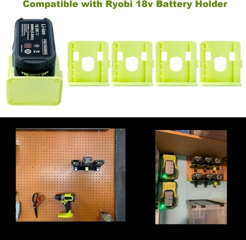 10 Pack Replacment for Ryobi 18V Battery Holder with Screws, Battery Mount Holder Compatible with Ryobi 18V Cordless Battery P102 P103 P104 P105, Tool Organizer Storage for 18V Battery in Saudi Arabia