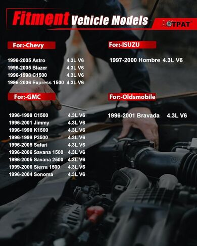 حاقن الوقود العنكبوتي يناسب: -ChevySilverado 1500 1999-2013، Astro/Blazer 1996-2005، لـ: -GMC C1500/P2500/K1500/Jimmy/Safari/Savana 1500 [4.3L V6] OE# FJ503 12568332 17113673 (1 قطعة) in Kuwait